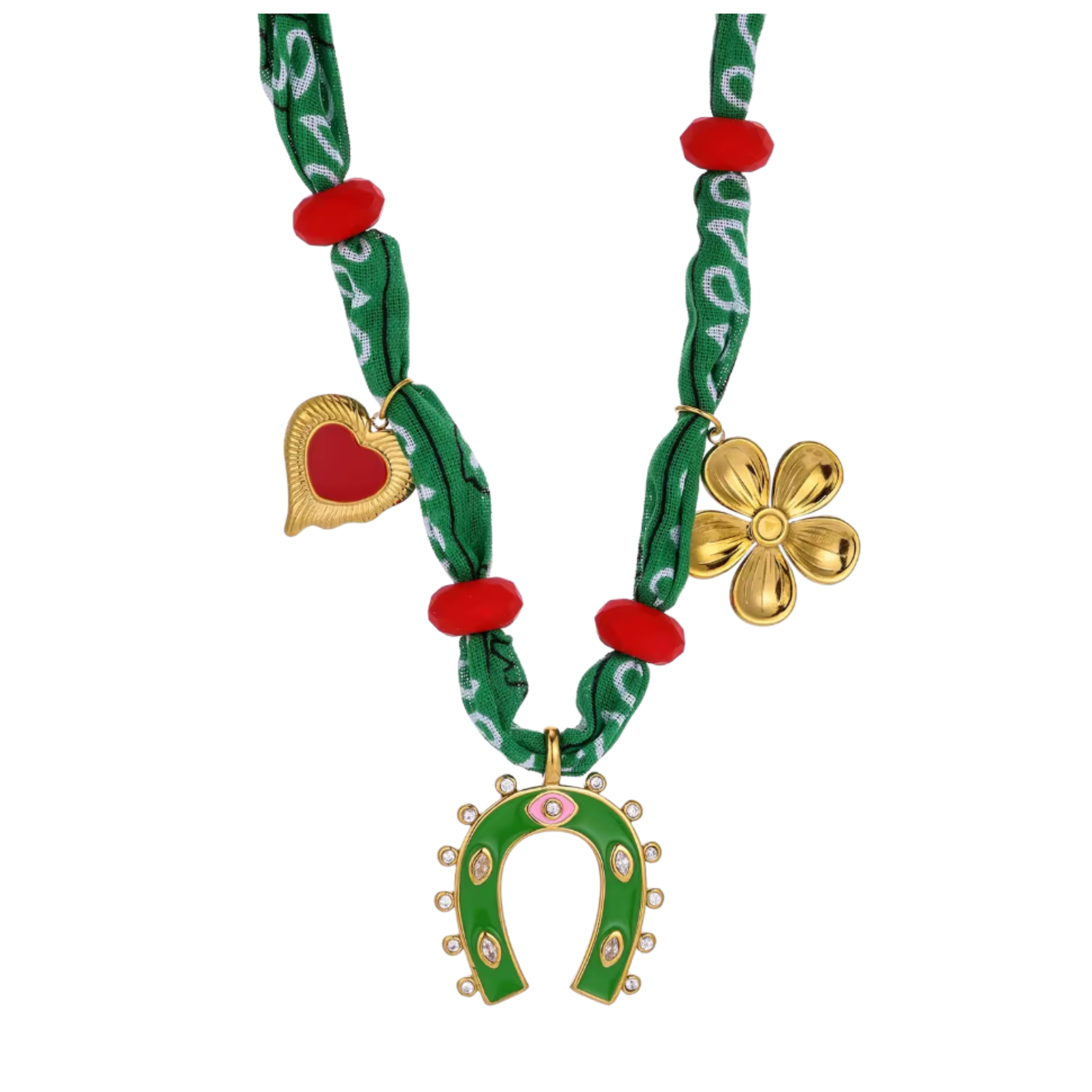Horseshoe Charm Statement Necklace