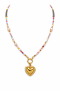 Beaded Sacred Heart Necklace – Colorful, Meaningful & Statement-Worthy