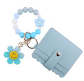 Beaded Wristlet Card Holder Wallet with Charm