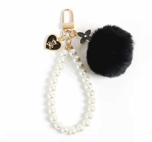 Bear Pom-Pom Keychain Charm – Cute Bag & Key Accessory