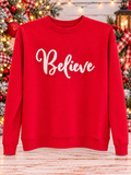 Believe Chenille Script Sweatshirt