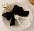 Pearl Bow Keychain & Phone Lanyard Bracelet