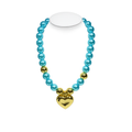 Beaded Necklace with Gold Heart Charm