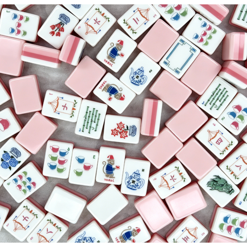 Blush Bloom Complete Mahjong Game Set