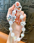Bow Beaded Wristlet Keychain Bracelet