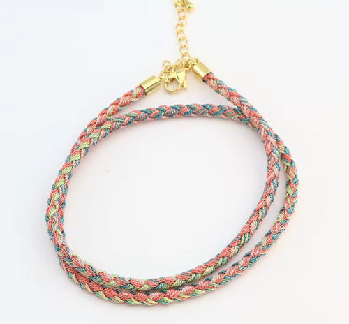 Braided Pastel Rope Necklace