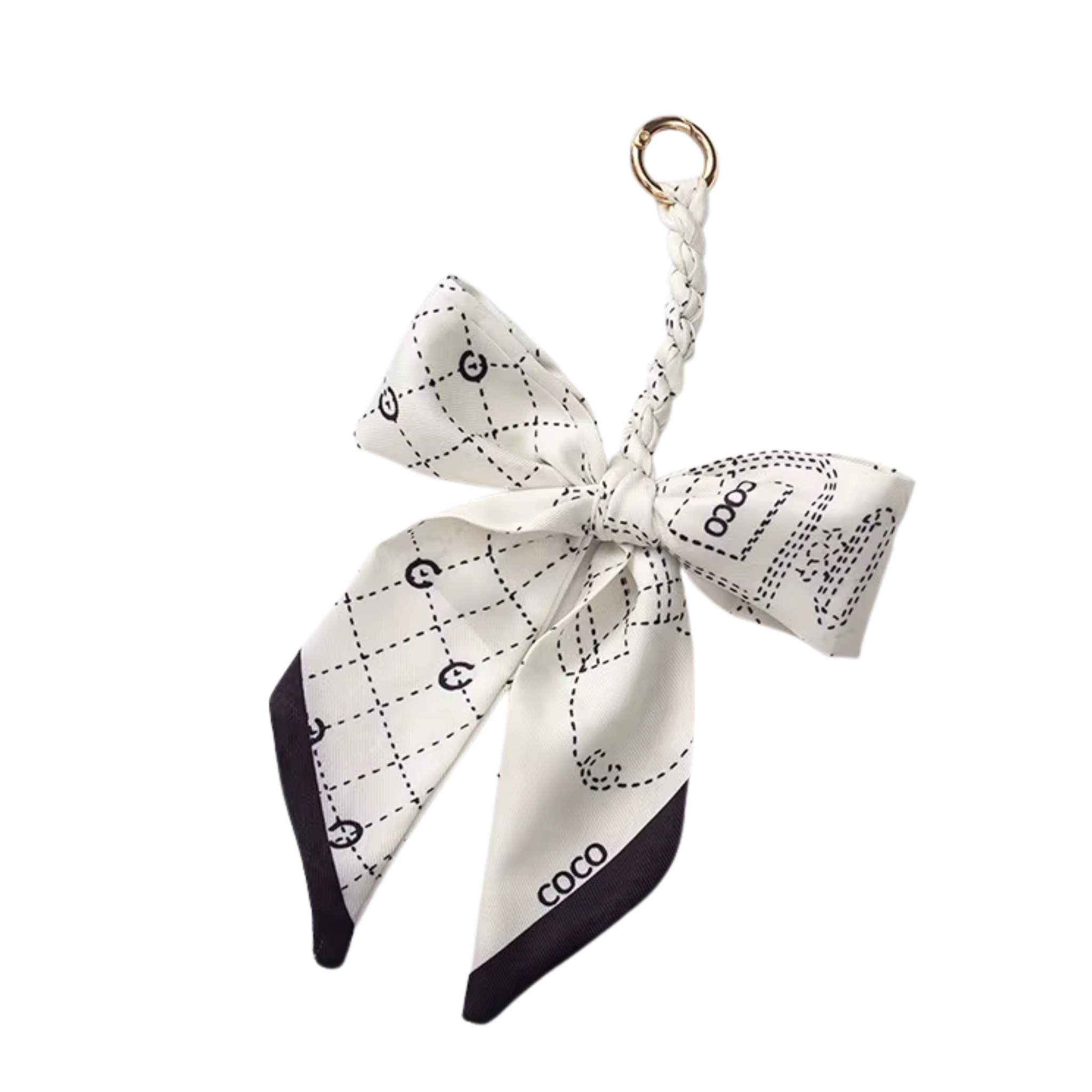 Braided Ribbon Bow Bag Charm