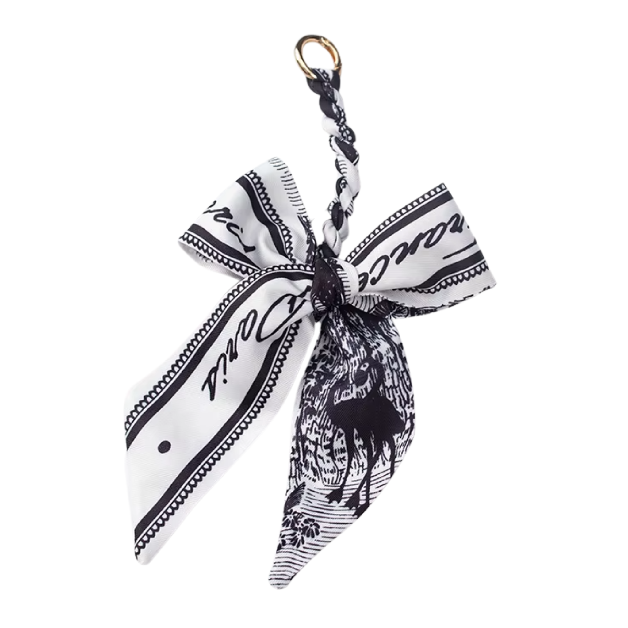 Braided Ribbon Bow Bag Charm