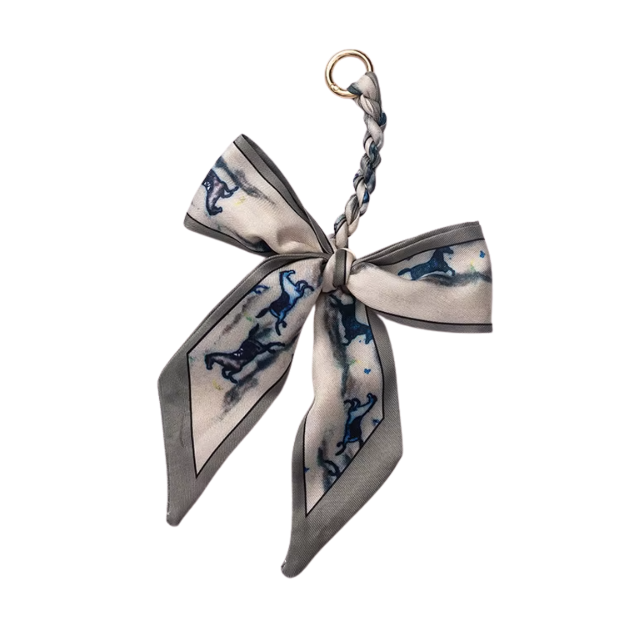 Braided Ribbon Bow Bag Charm