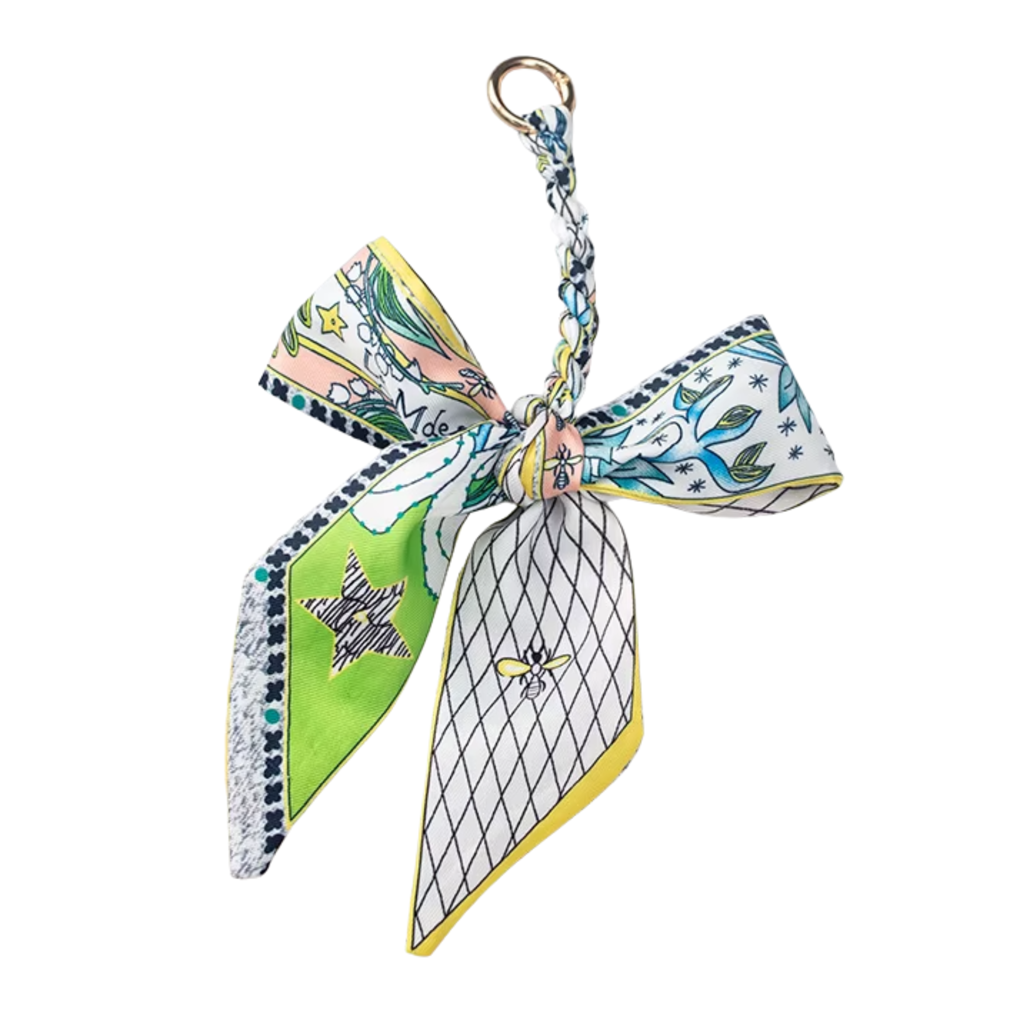 Braided Ribbon Bow Bag Charm