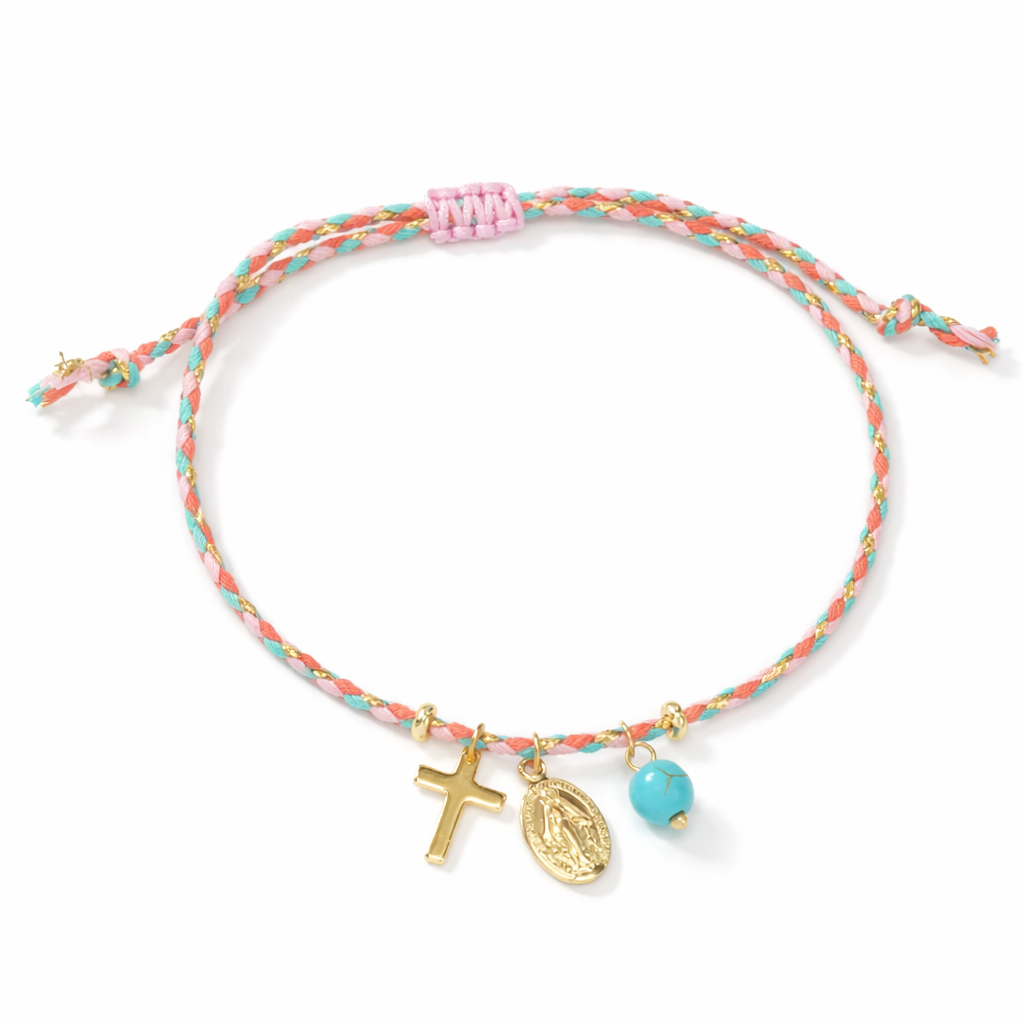Charm Braided Cord Bracelet