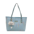 Textured Tote Bag with Charm