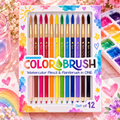 Snifty Colorbrush Watercolor Pencil & Paintbrush Set – 12 Colors