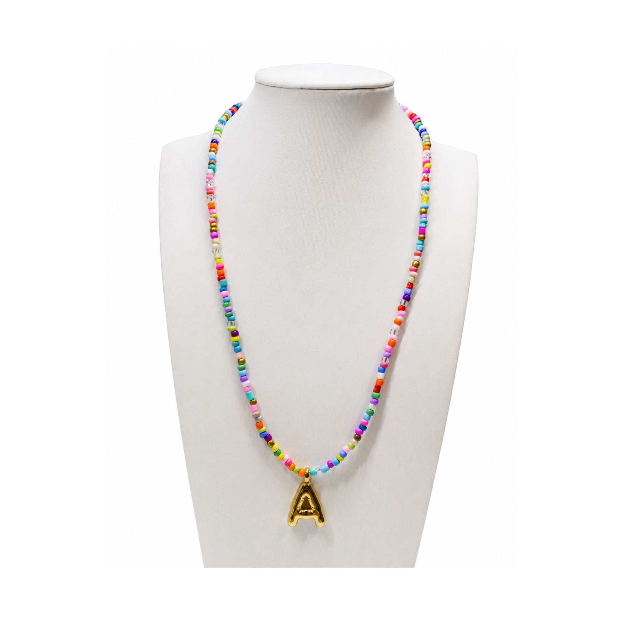 Colorful Initial Beaded Necklace