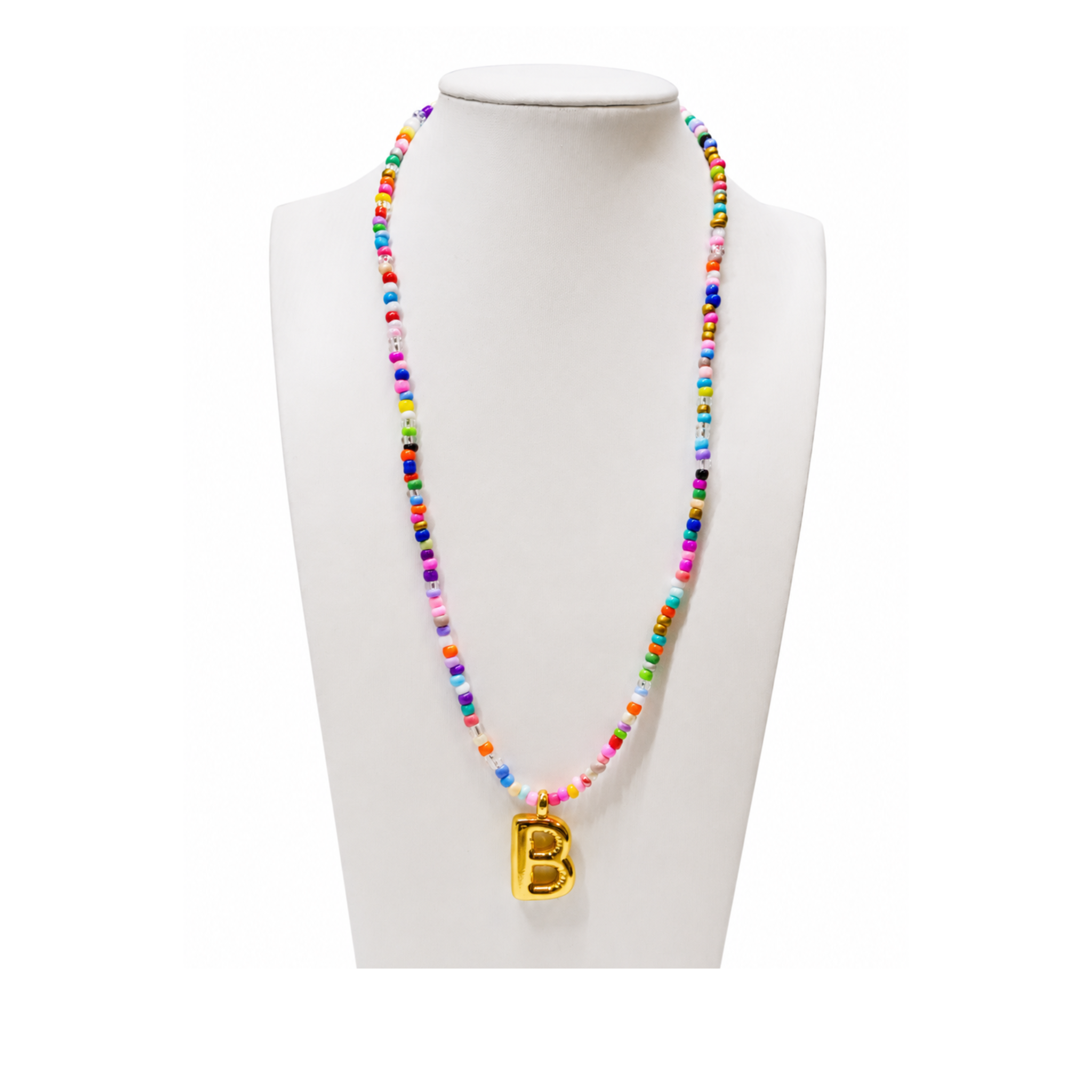 Colorful Initial Beaded Necklace