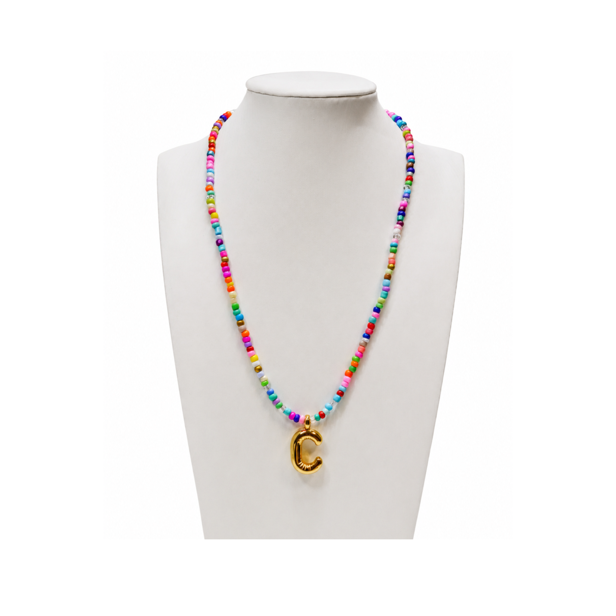 Colorful Initial Beaded Necklace