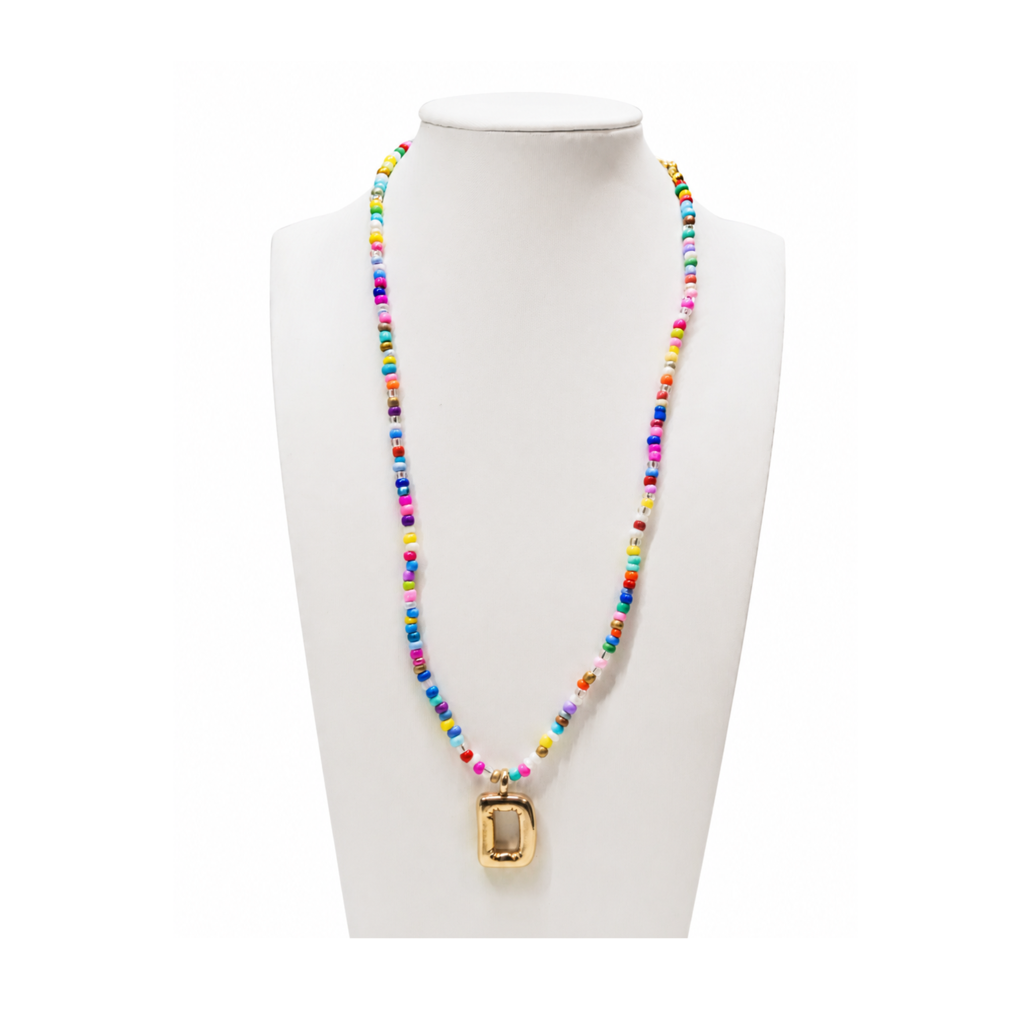 Colorful Initial Beaded Necklace