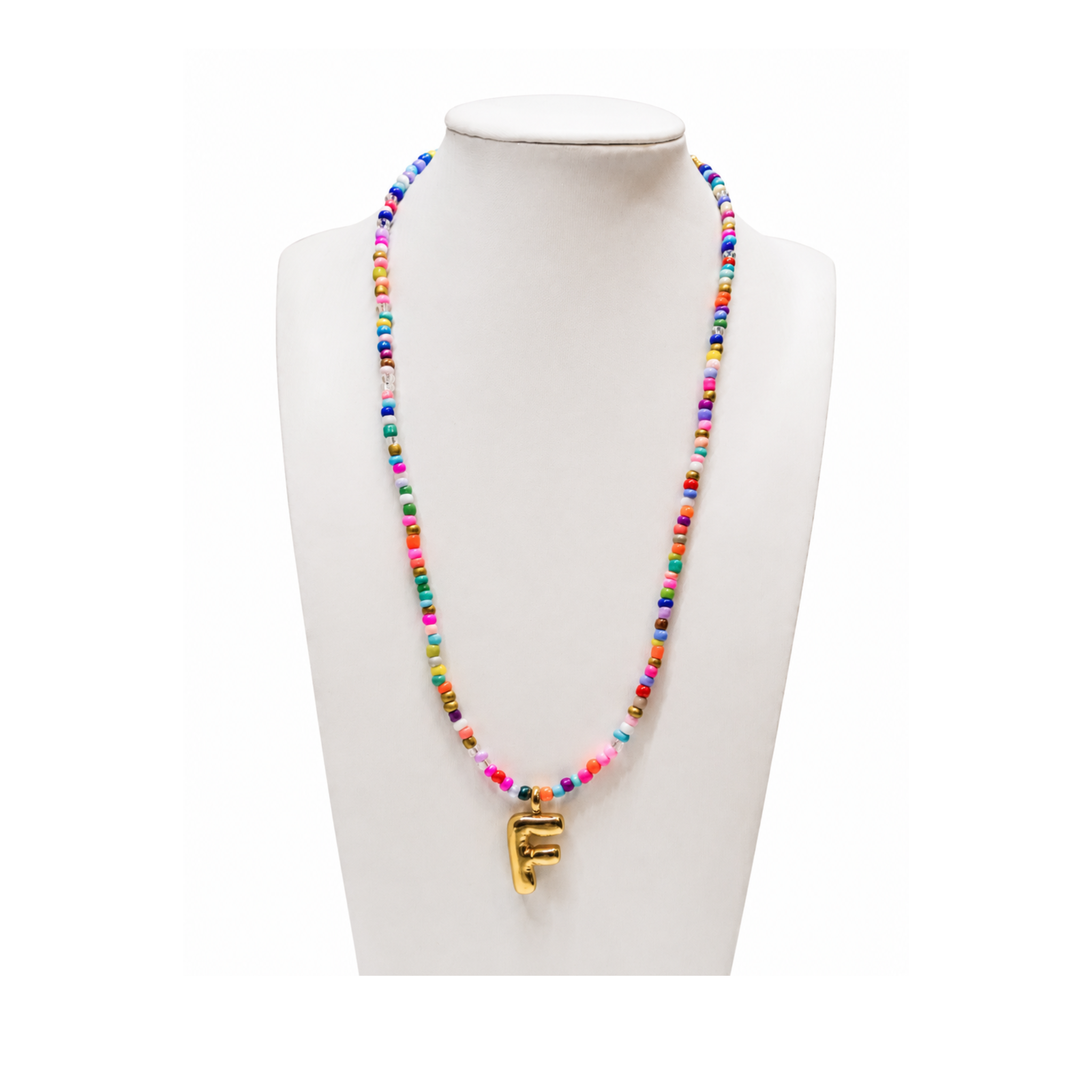 Colorful Initial Beaded Necklace