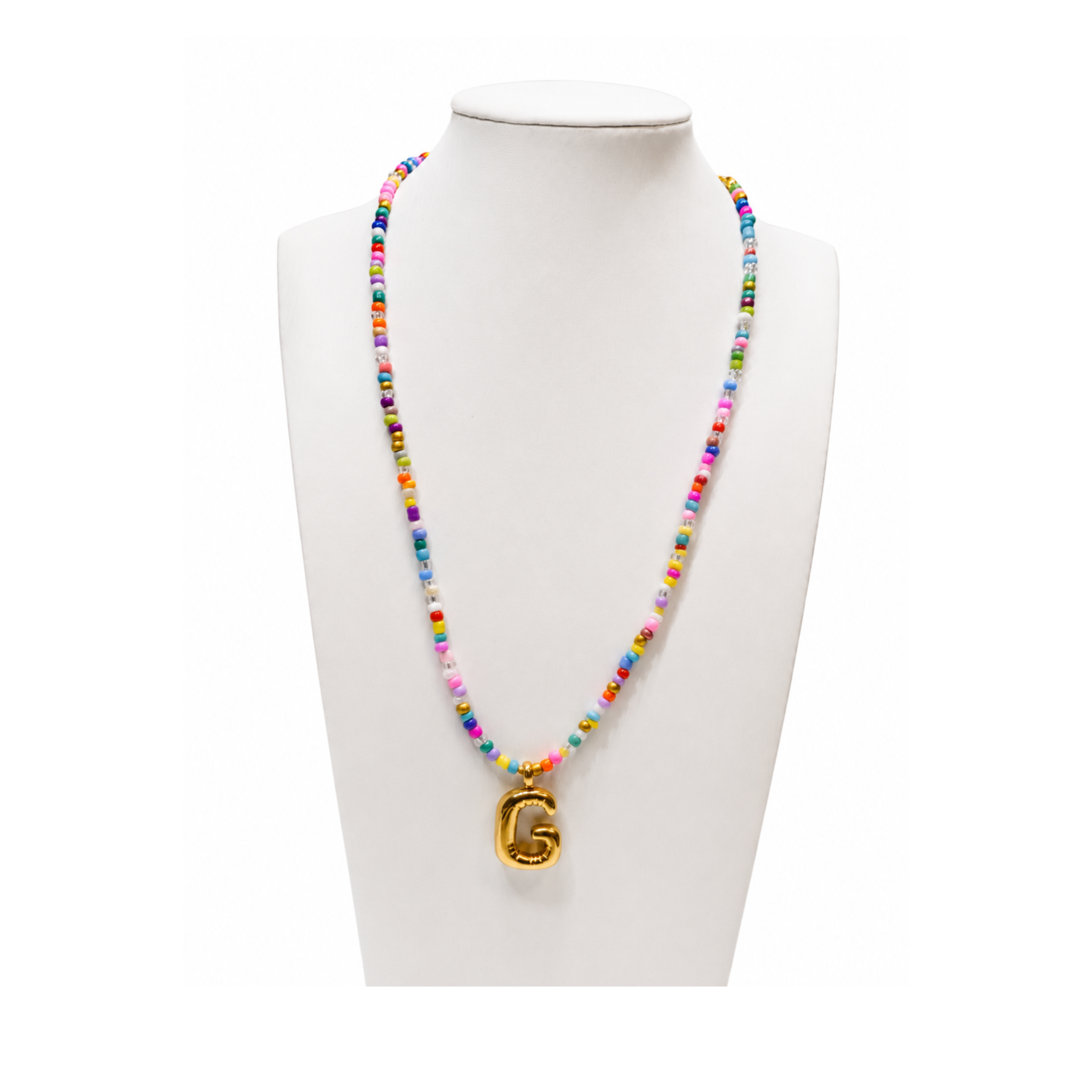 Colorful Initial Beaded Necklace
