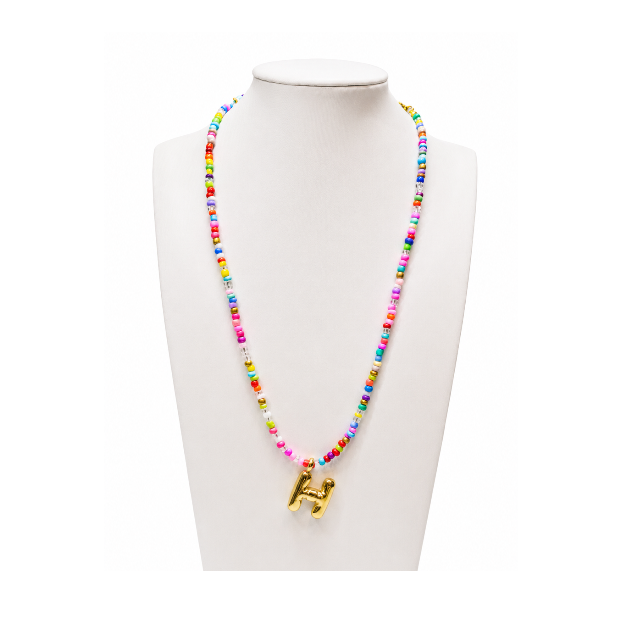 Colorful Initial Beaded Necklace