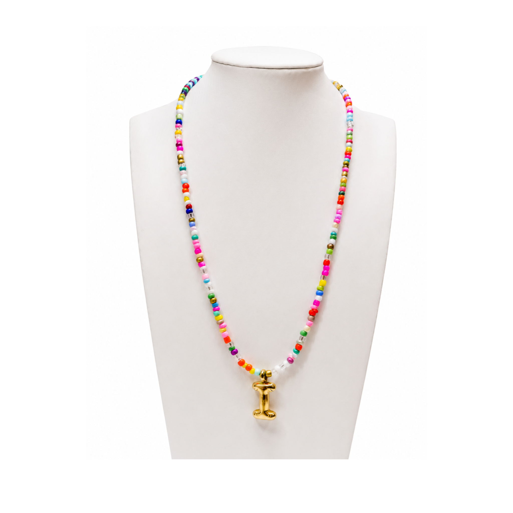 Colorful Initial Beaded Necklace