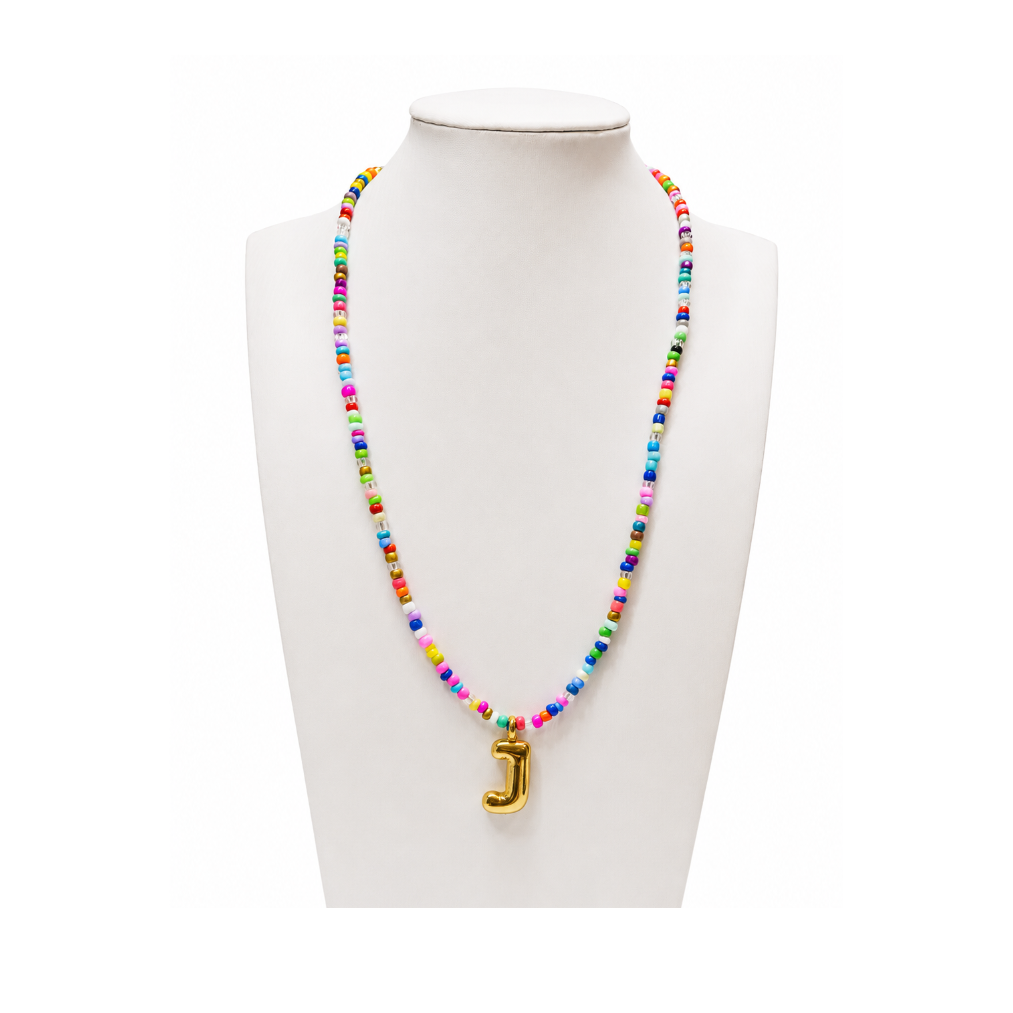 Colorful Initial Beaded Necklace