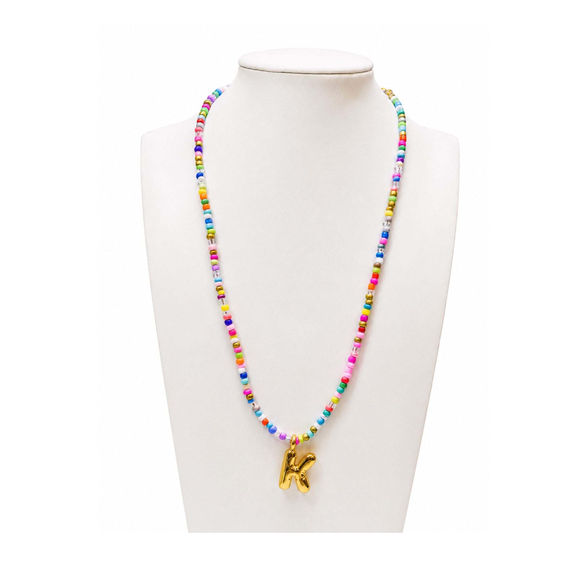 Colorful Initial Beaded Necklace