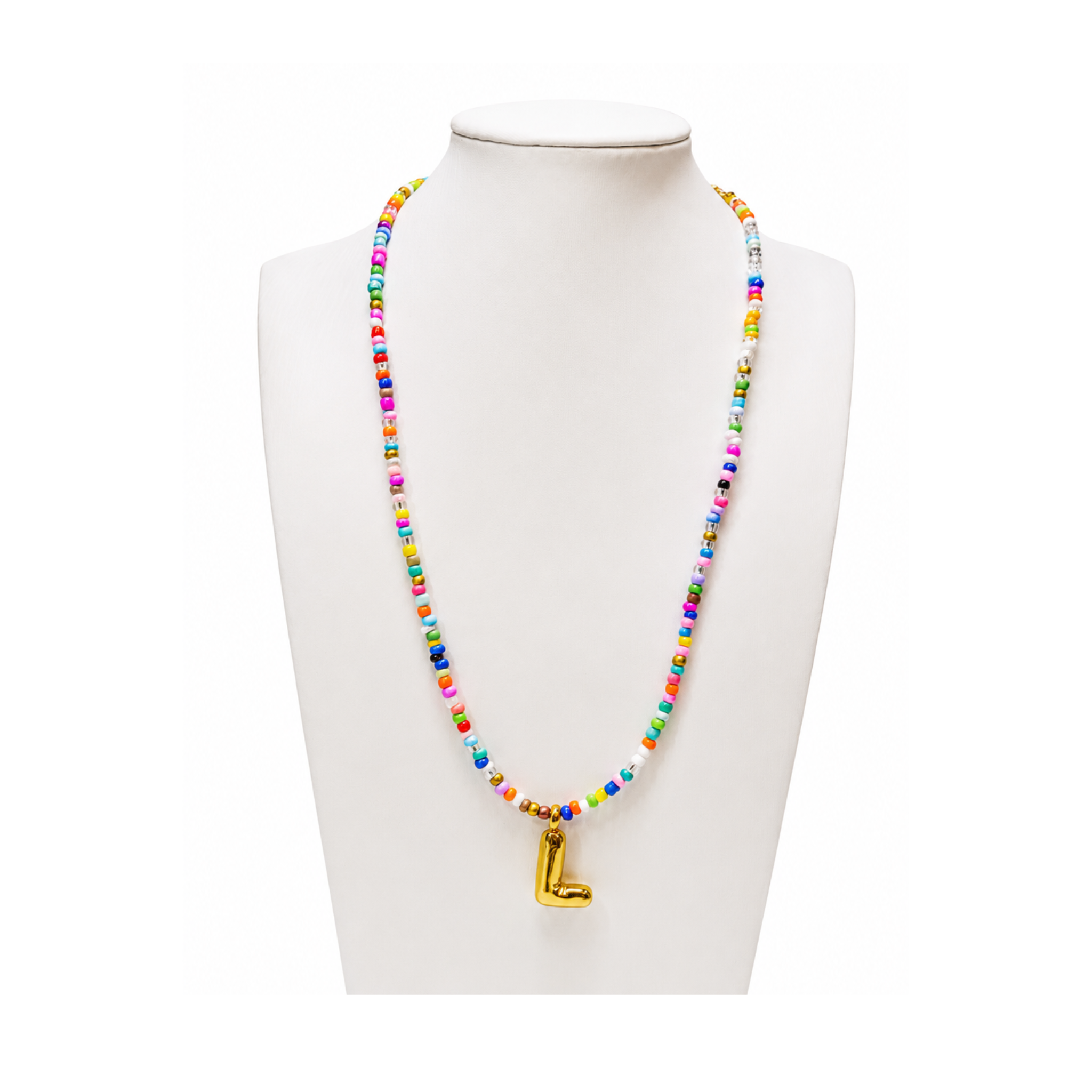 Colorful Initial Beaded Necklace