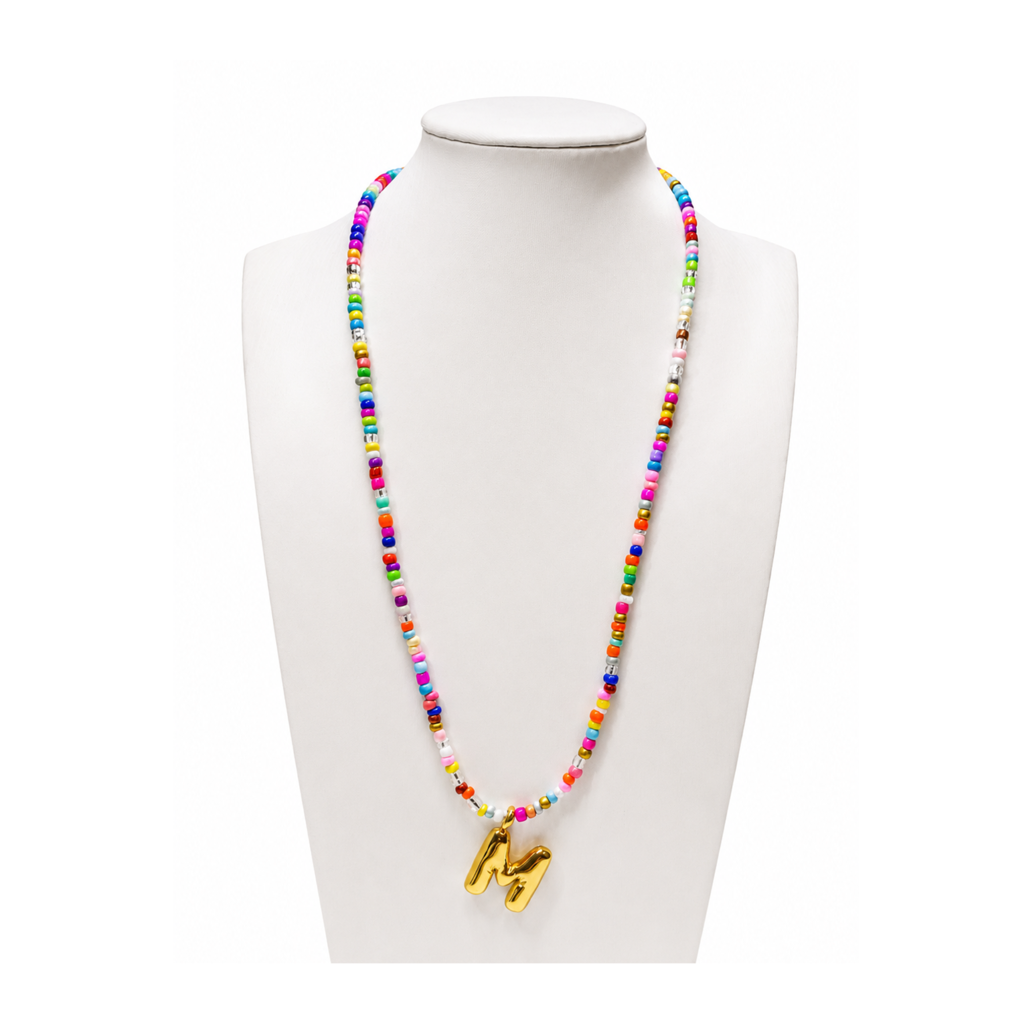 Colorful Initial Beaded Necklace