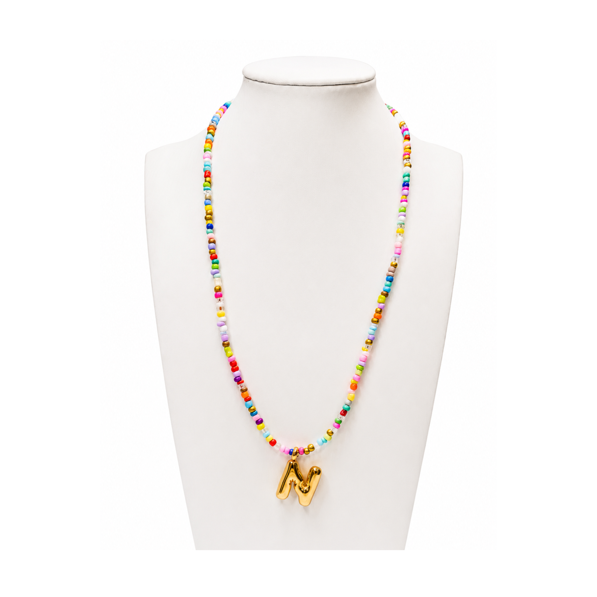 Colorful Initial Beaded Necklace