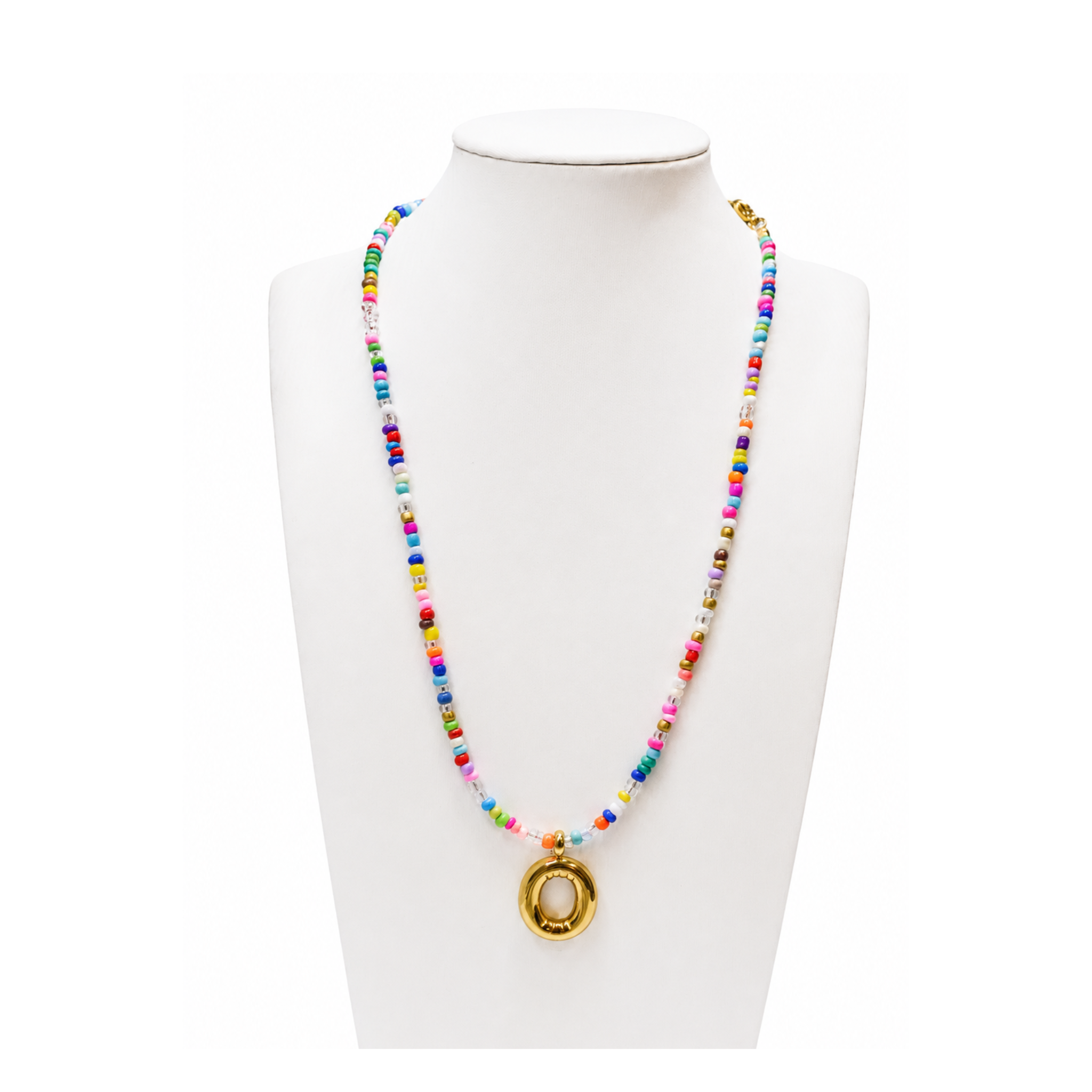 Colorful Initial Beaded Necklace