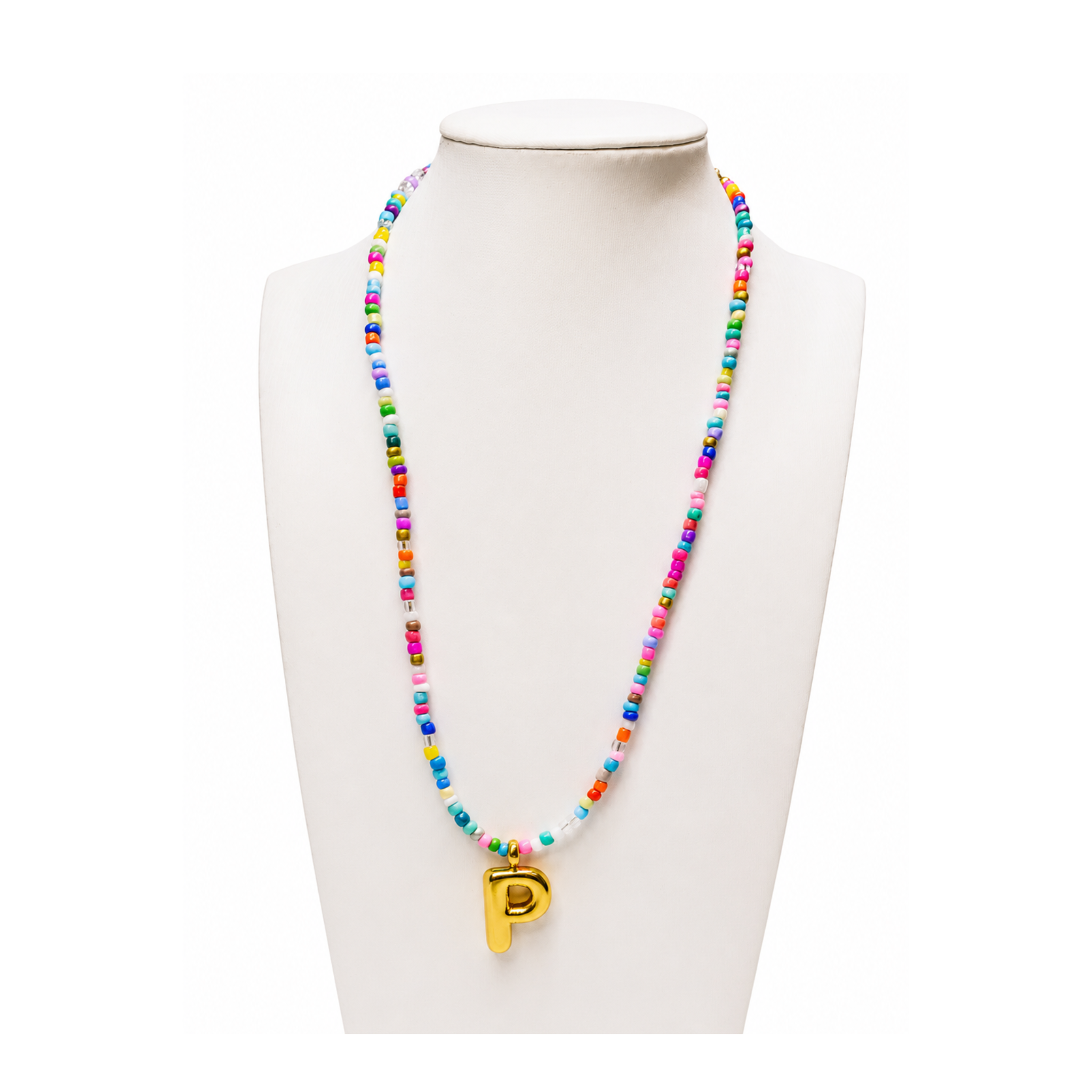 Colorful Initial Beaded Necklace