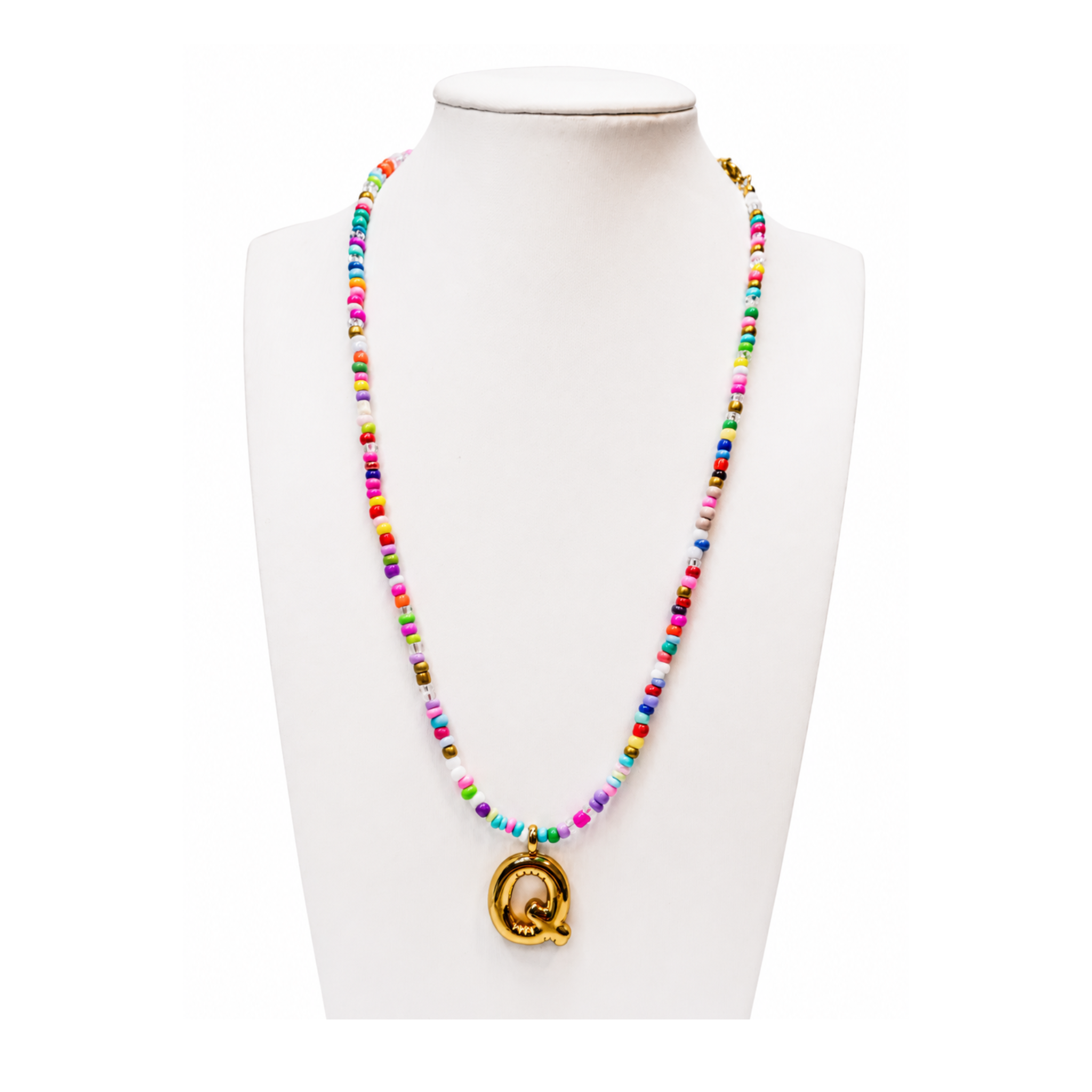 Colorful Initial Beaded Necklace
