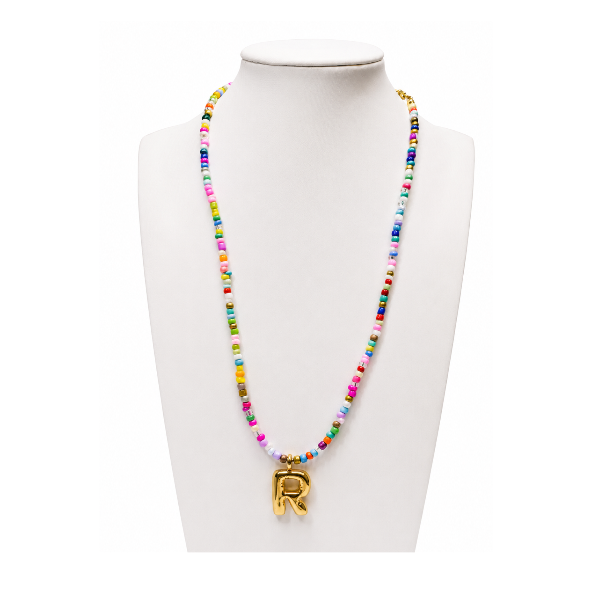 Colorful Initial Beaded Necklace