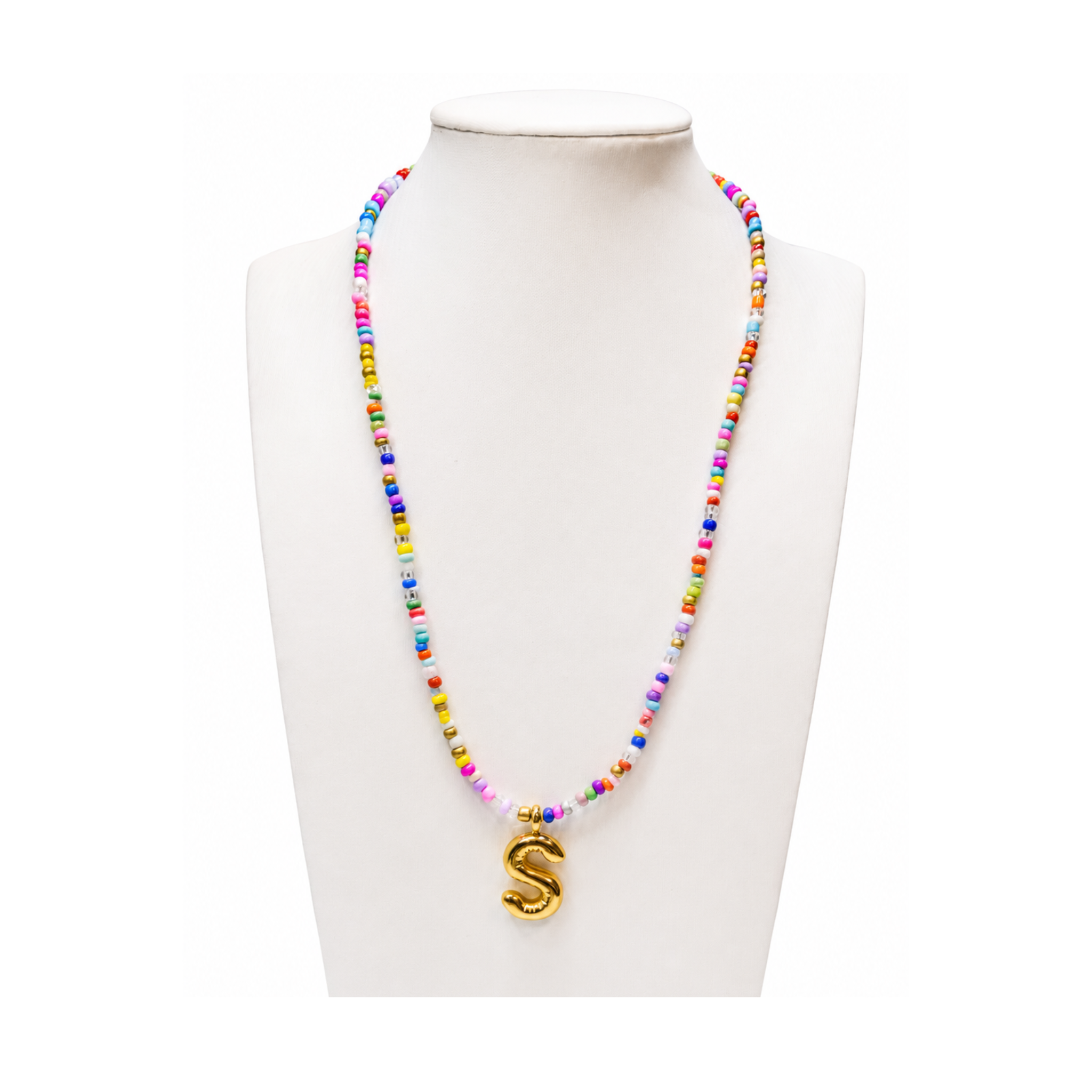 Colorful Initial Beaded Necklace