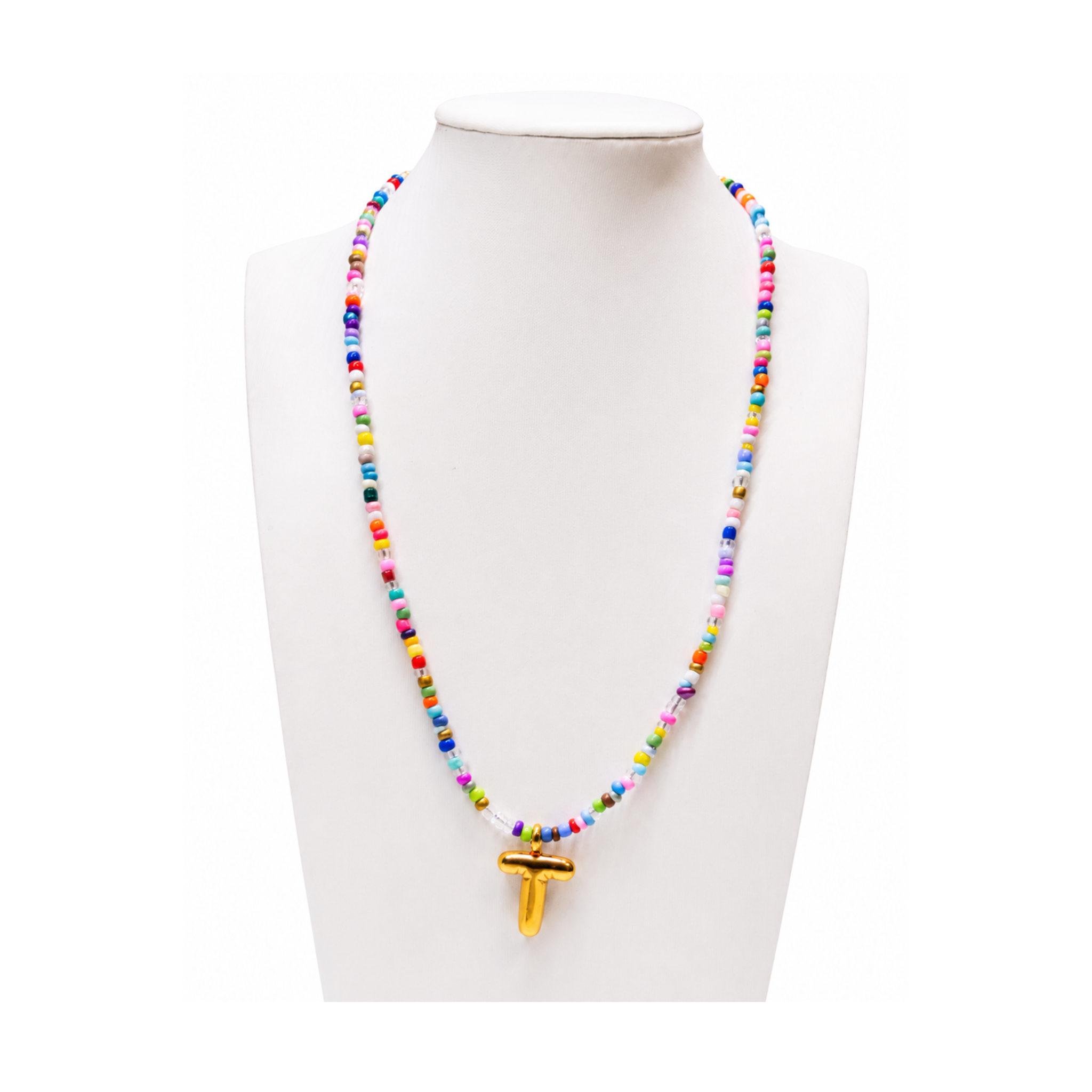 Colorful Initial Beaded Necklace
