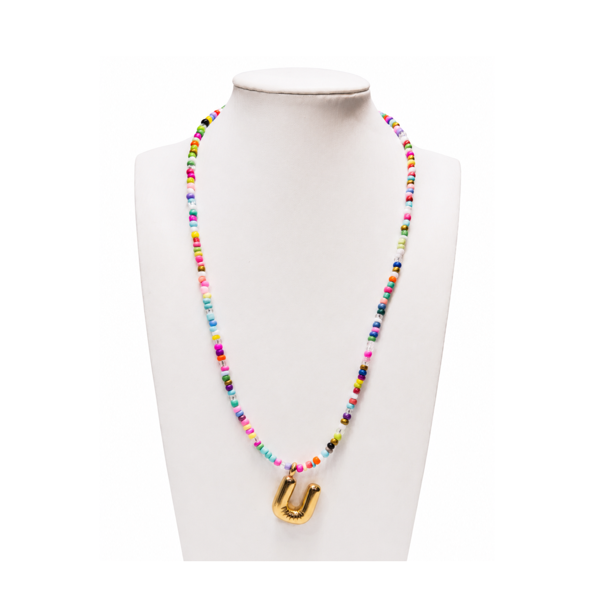 Colorful Initial Beaded Necklace