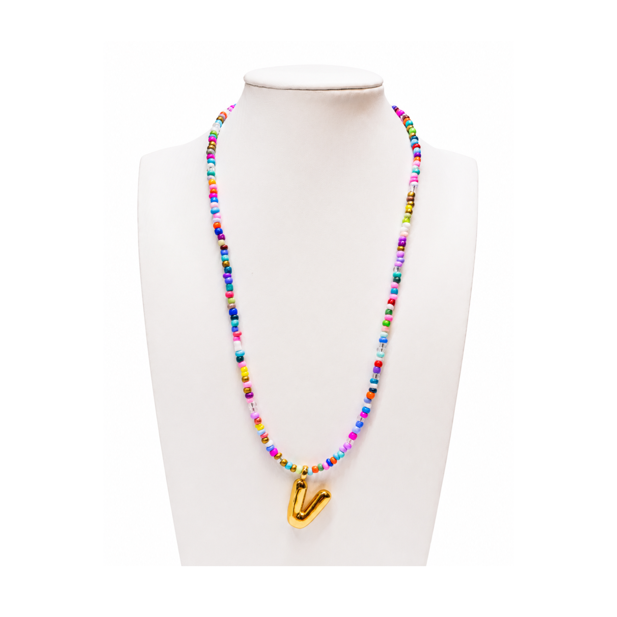 Colorful Initial Beaded Necklace
