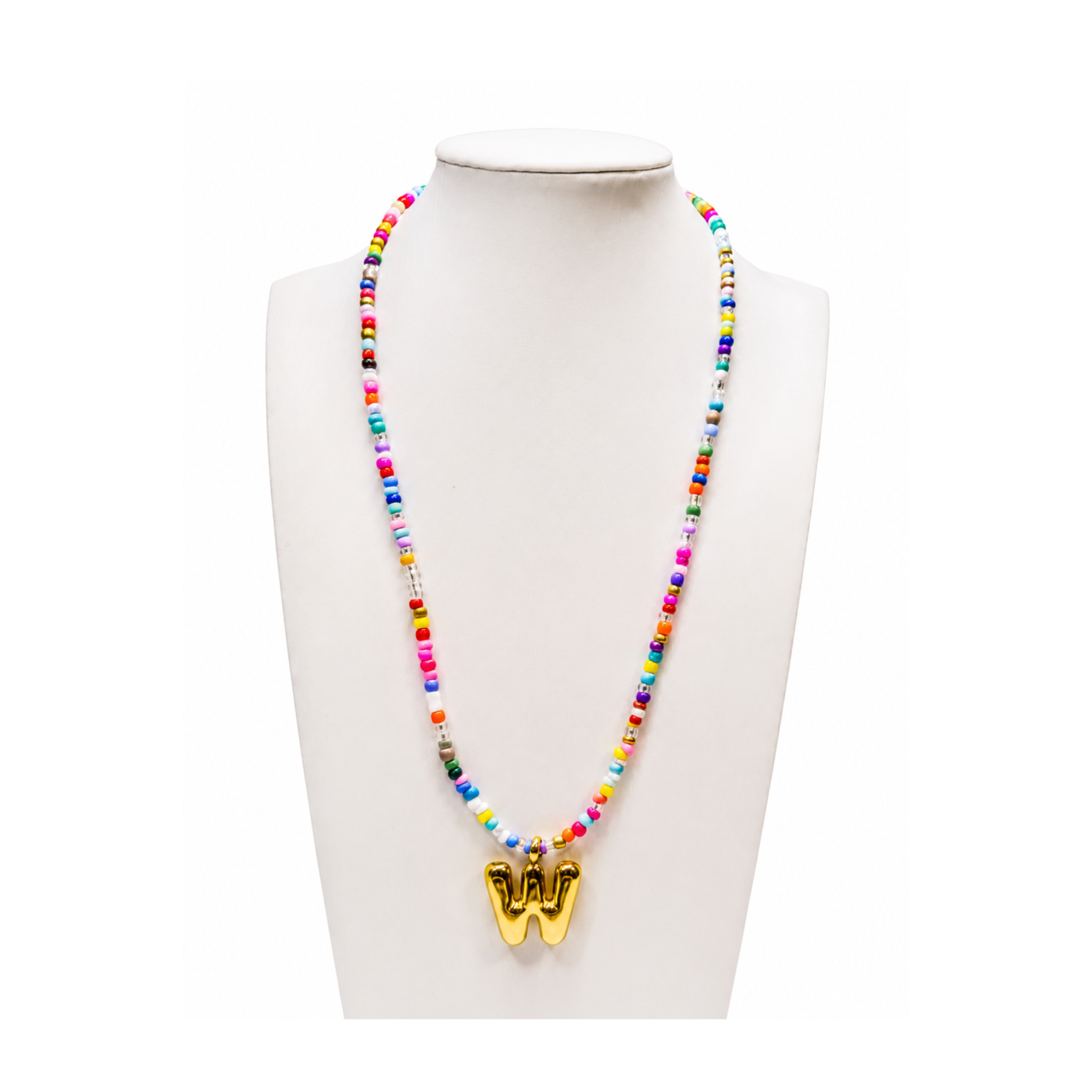 Colorful Initial Beaded Necklace