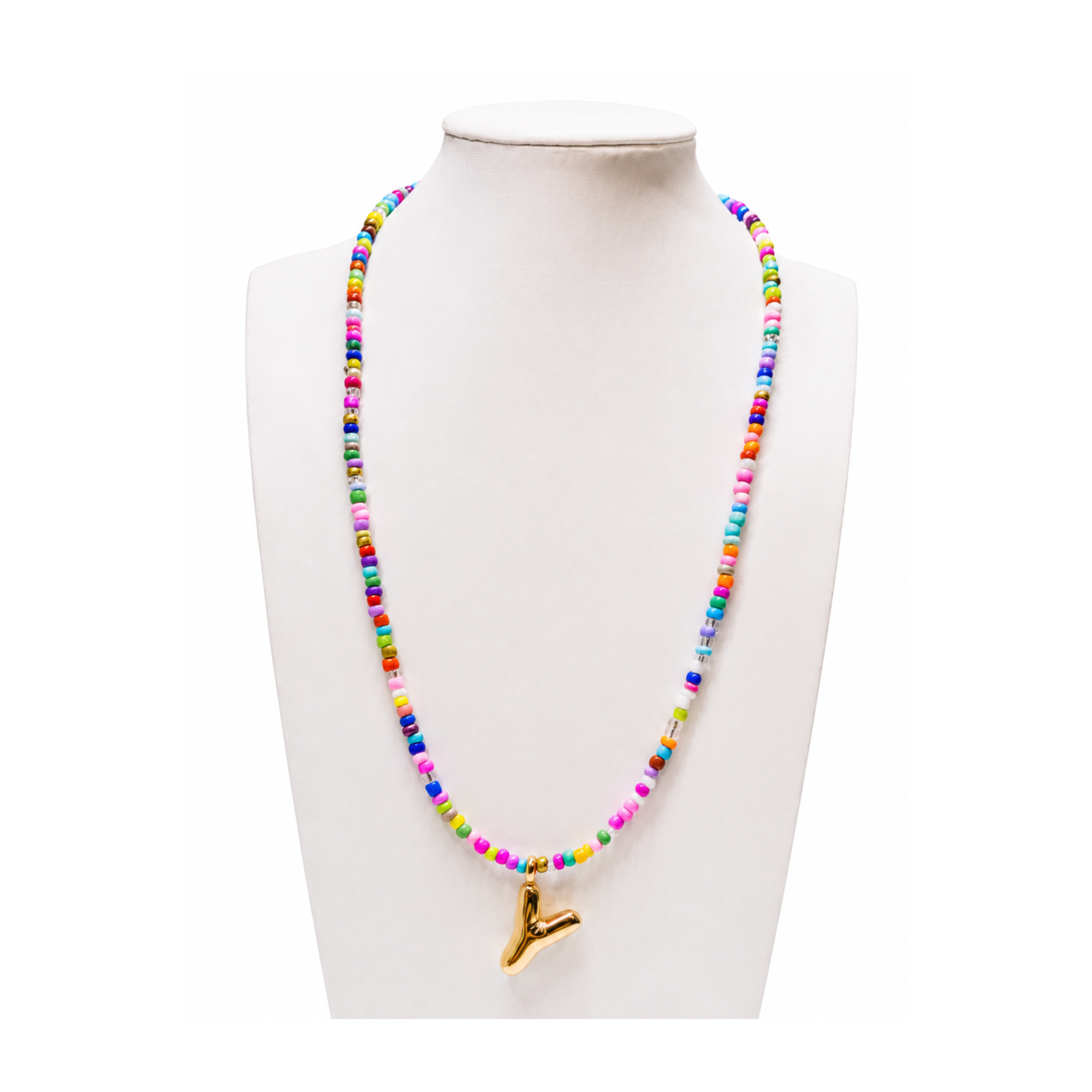 Colorful Initial Beaded Necklace