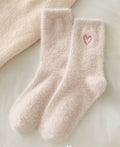 Cozy Fuzzy Heart Socks