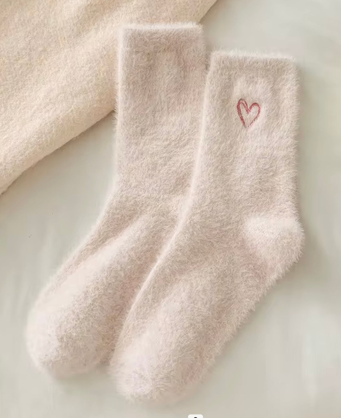 Cozy Fuzzy Heart Socks