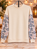Camo Sleeve Color Block Pullover