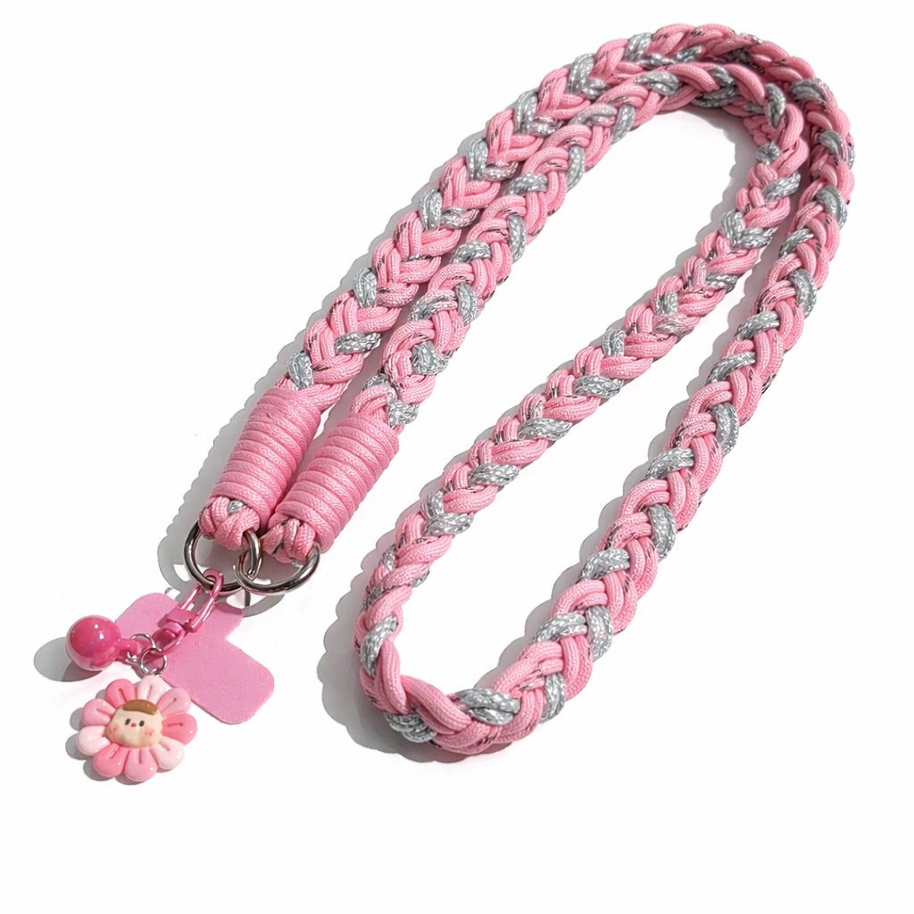 Braided Phone Lanyard with Charm – Durable Wrist Strap Keychain for Phone, Keys & Bags