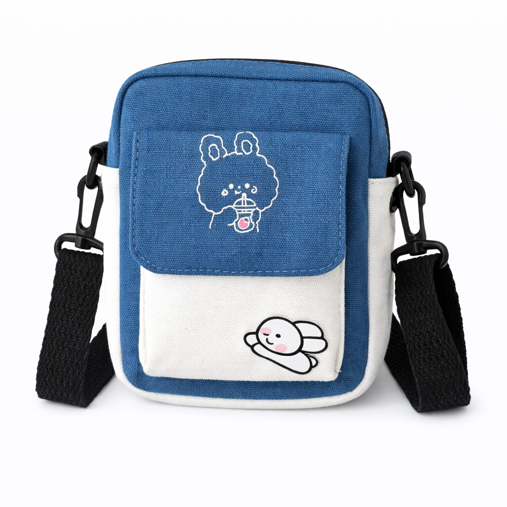 Mini Canvas Crossbody Bag with Adjustable Strap