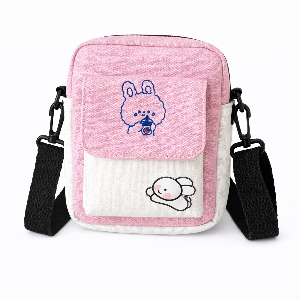 Mini Canvas Crossbody Bag with Adjustable Strap