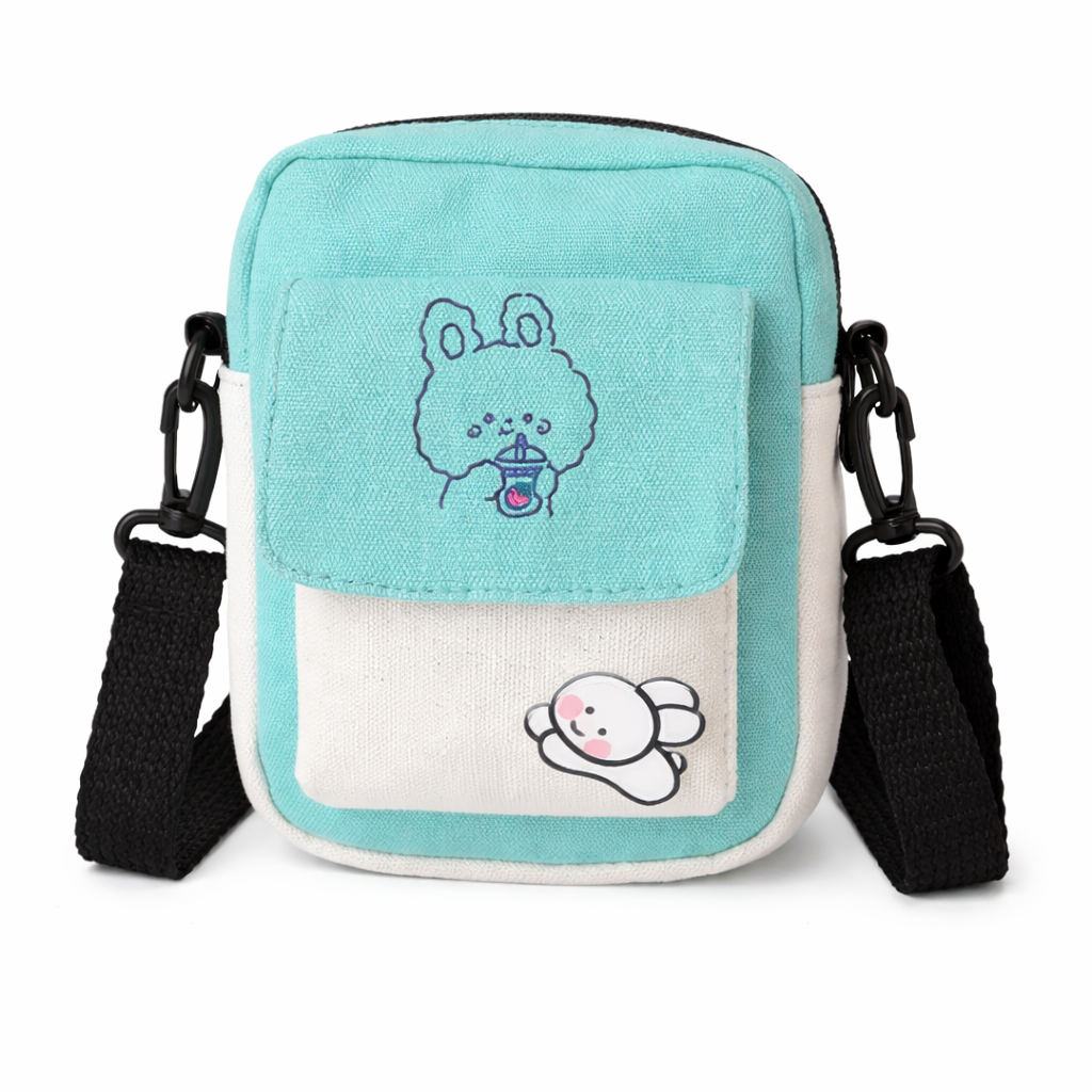 Mini Canvas Crossbody Bag with Adjustable Strap