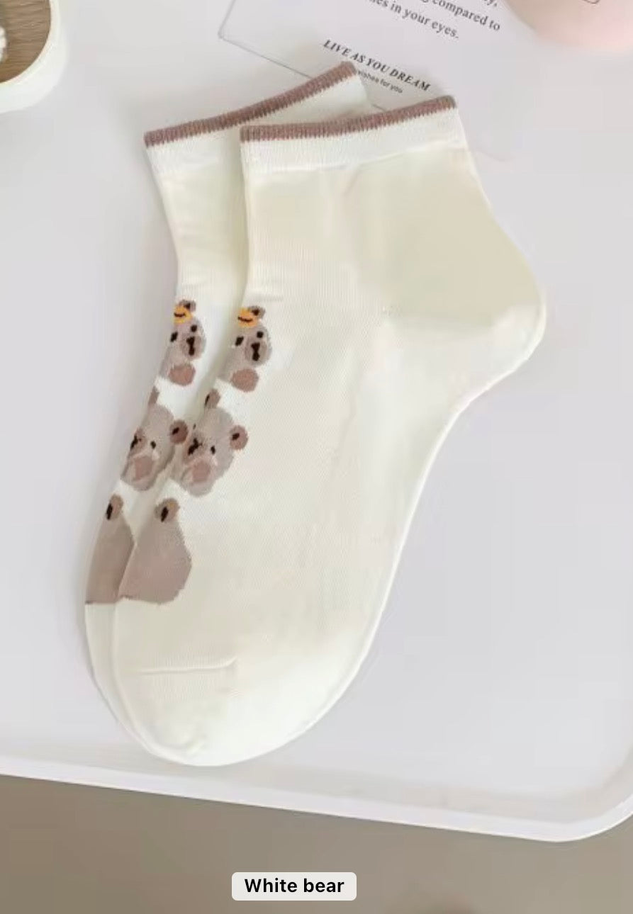 Cute Animal Print Ankle Socks