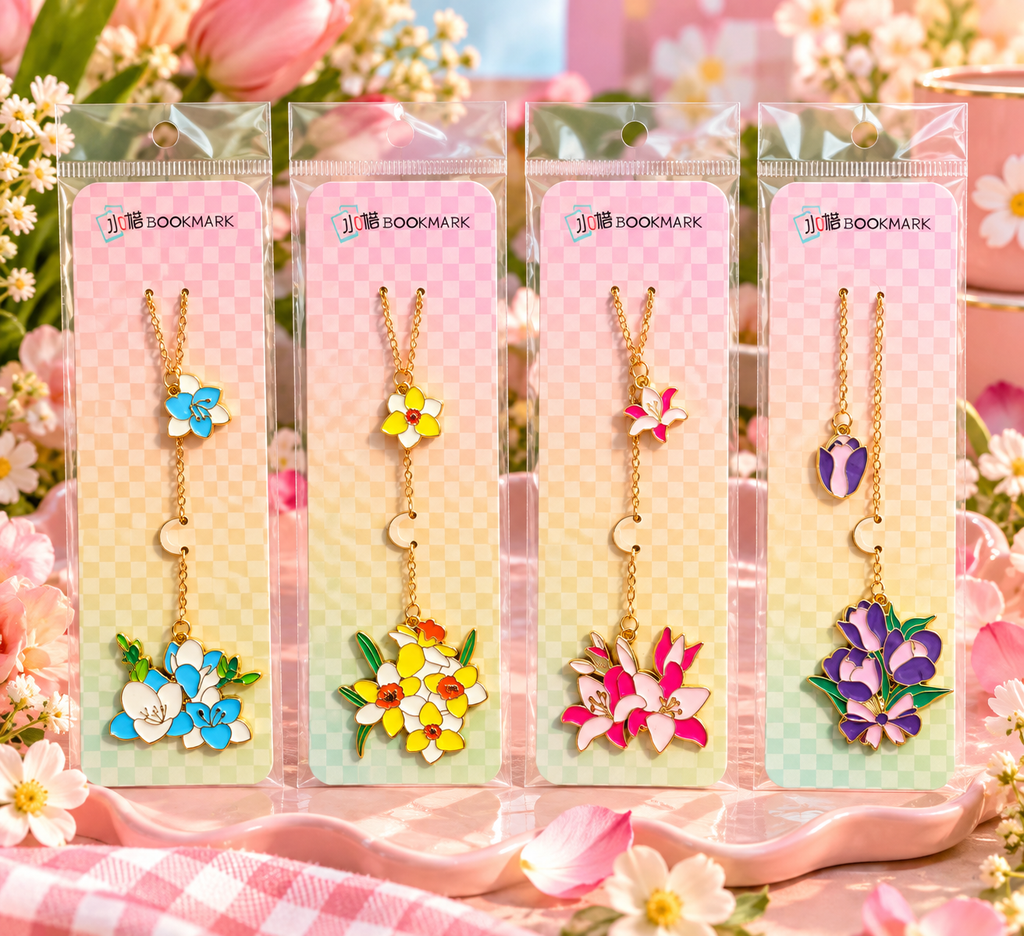 Floral Charm Chain Bookmark