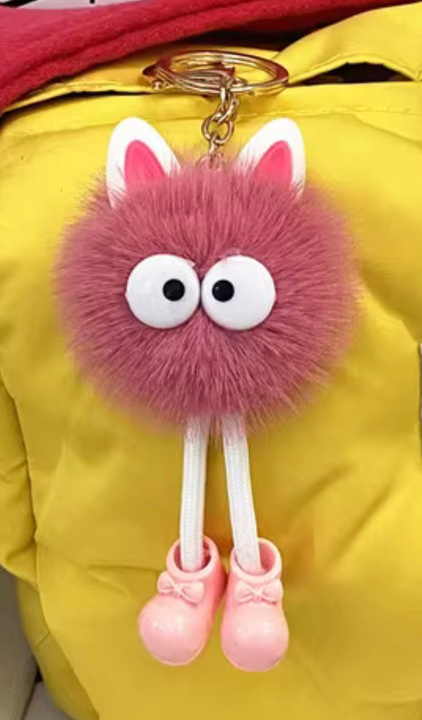 Fluffy Pom Pom Keychain